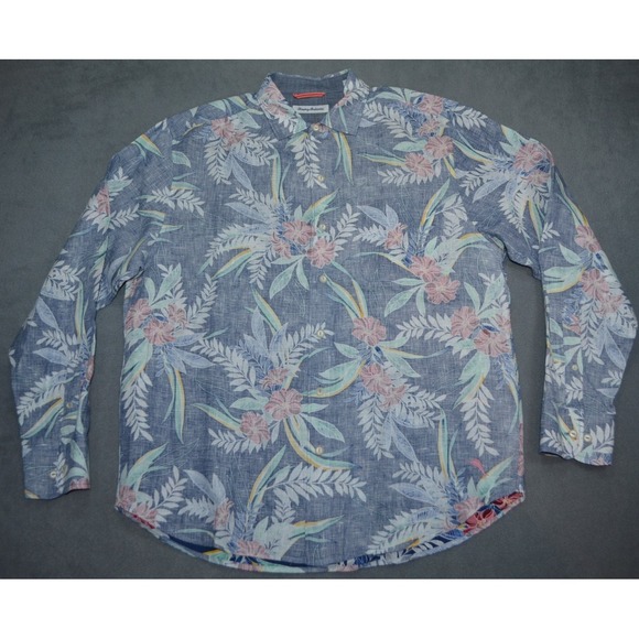 Tommy Bahama Mirage Floral Classic Fit‎ Print Linen Button-Up Linen Shirt Mens M - Picture 1 of 12